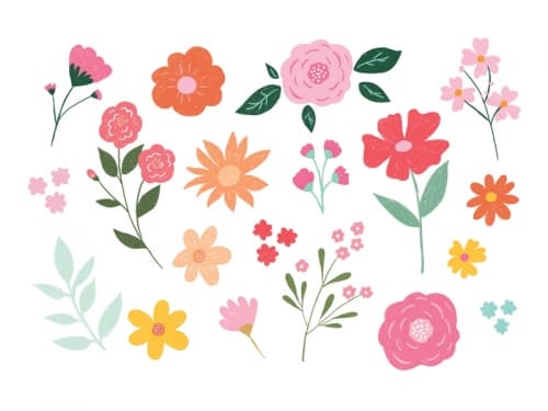 Midlertidige tatoveringer blomster