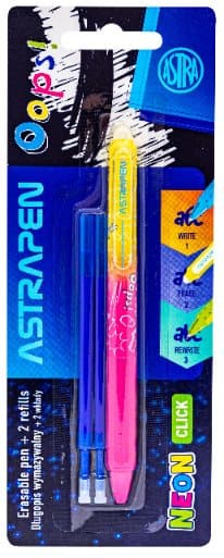 Ups Neon sletbar pen + 2 Astrapen blister refills