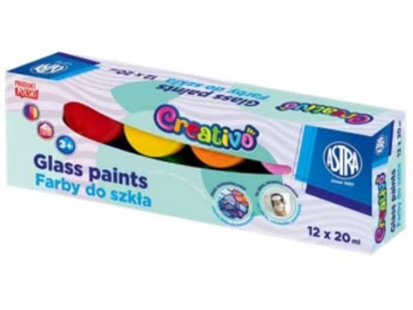 Glas og keramik maling 12 farver 20 ml Pastel Creativo Astra