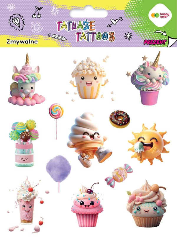Sweets Happy Color väliaikaiset tatuoinnit