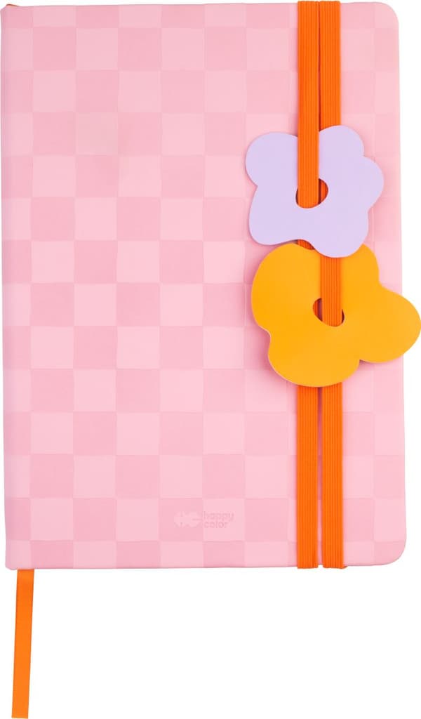 Notebook A5 80.000 prikker Bloom pulver pink skakbræt Happy Color