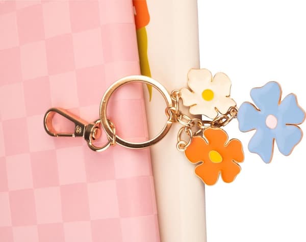 Bloom Metal Nyckelring Blommor Glad Färg