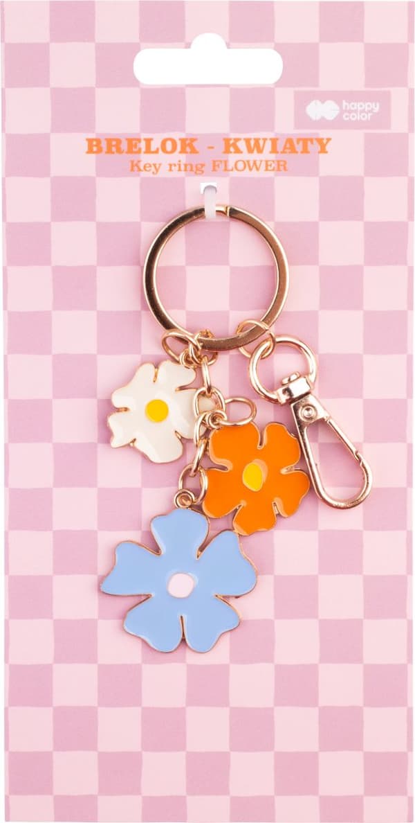 Bloom Metal Nyckelring Blommor Glad Färg