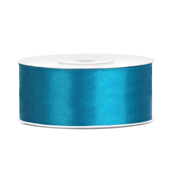 Satinband 25 mm x 25 m Turkos