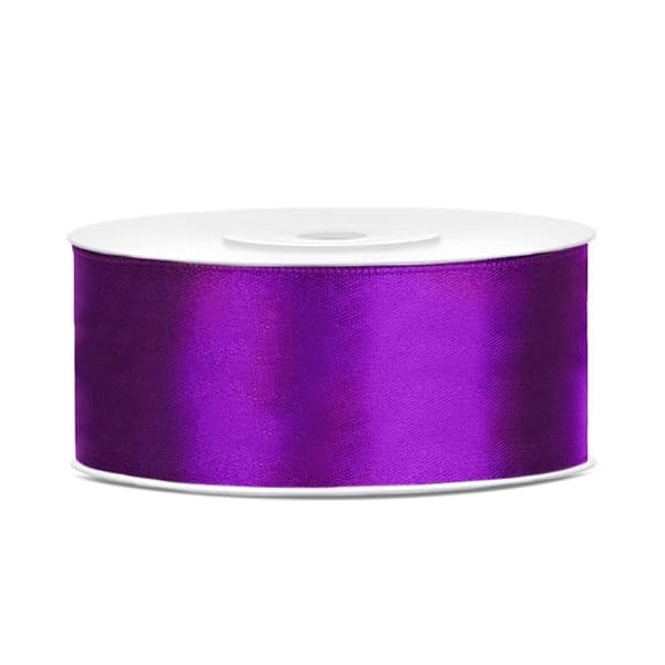 Satinbånd 25mm/25m Lilla Party Deco