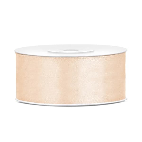 Satinbånd 25 mm x 25 m Creme