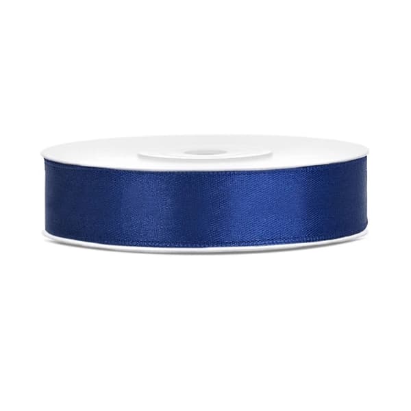 Satinbånd 12 mm x 25 m Marineblå