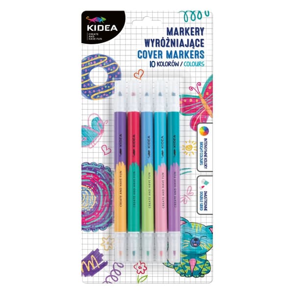 Kidea dubbelsidiga highlighters 10 färger
