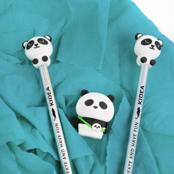 Set med 2 pennor med en figur och en vässare Panda Kidea