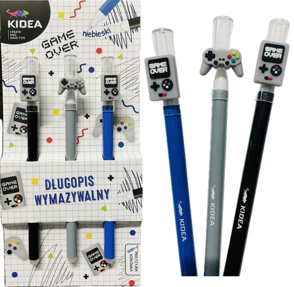 Kidea sletbar kuglepen med E figur 3 stk