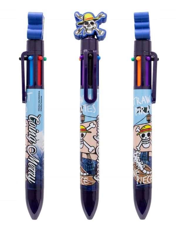 Penna med figurin 6-färgad One Piece Going Merry Pyramid