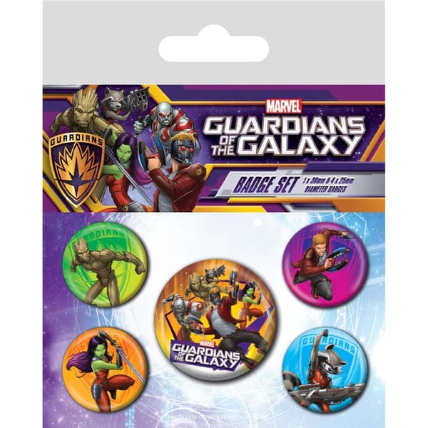 Guardians of the Galaxy Pyramid Pins Set med 5 Guardians of the Galaxy Pyramid Pins