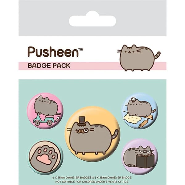 Set med 5 Pusheen v2 Pyramid Pins