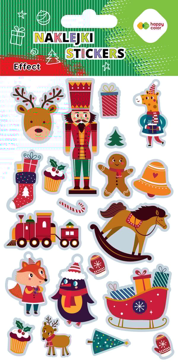 Xmas EFFECT stickers - Xmas Toys Happy Color