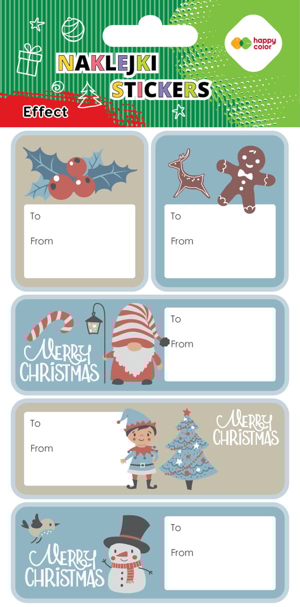 Xmas EFFECT -tarrat - Xmas Blue Tag Happy Color