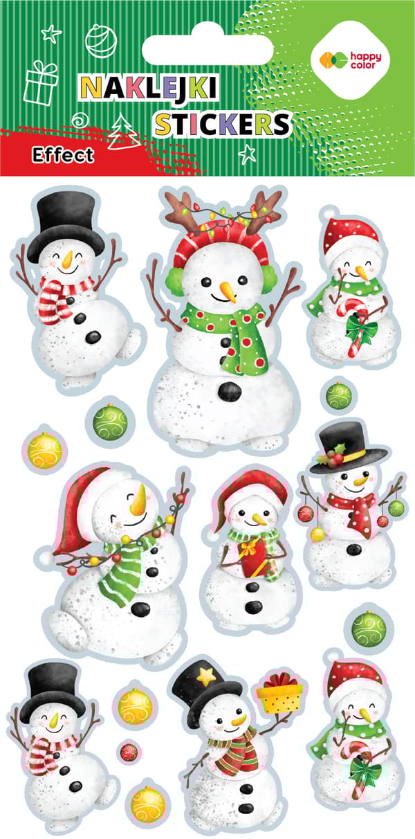Xmas EFFECT -tarrat - Snowman Happy Color