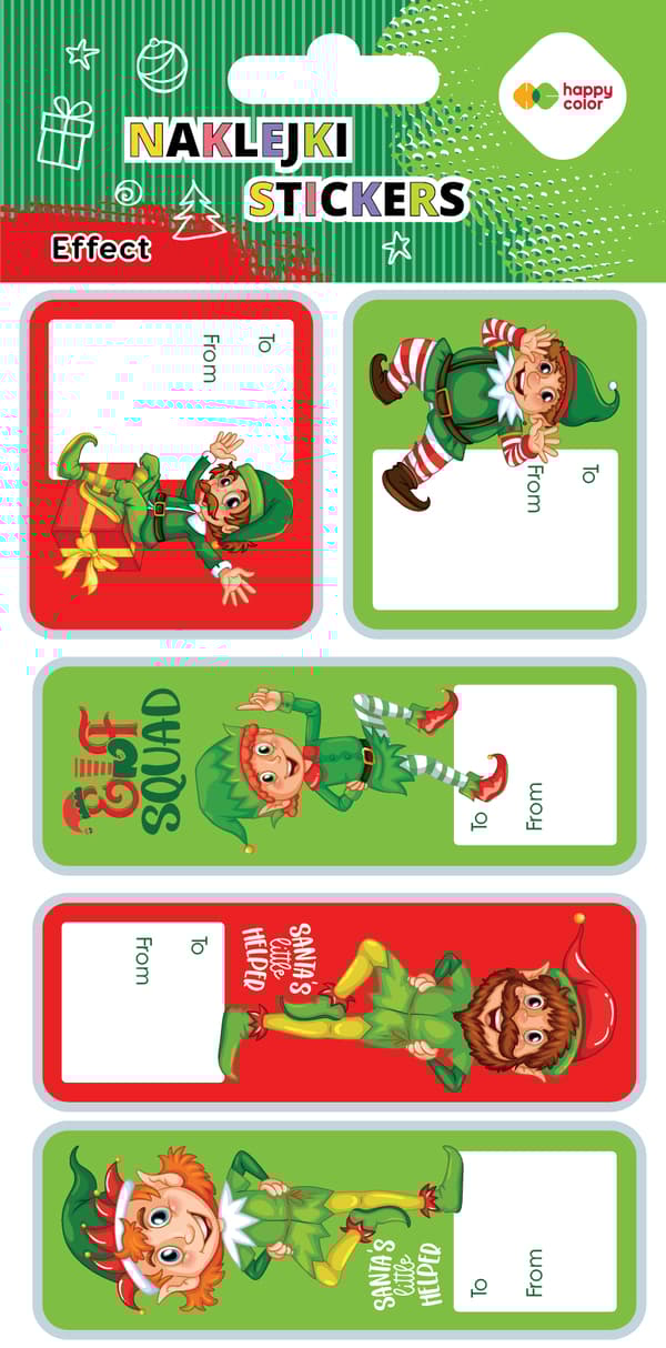 Xmas EFFECT -tarrat - Elfs Tag Happy Color
