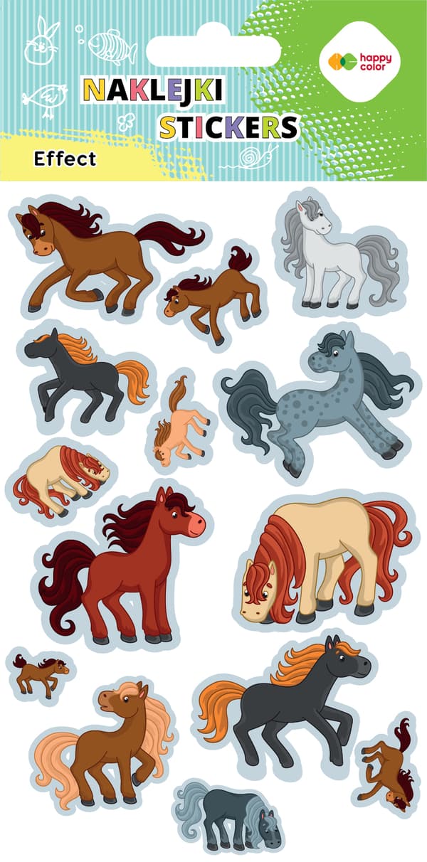 EFFECT stickers - Horses Happy Color