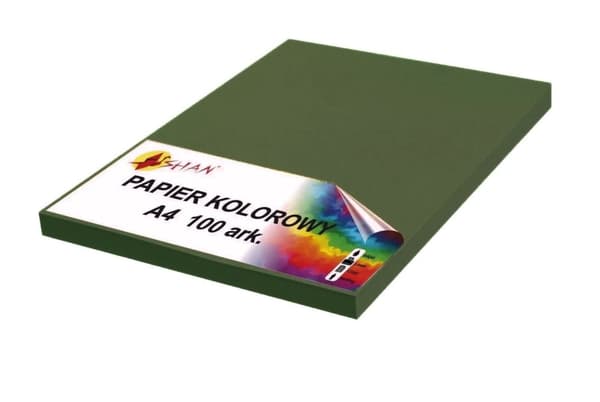 Farvet papir A4 80g militærgrøn v2 100 ark