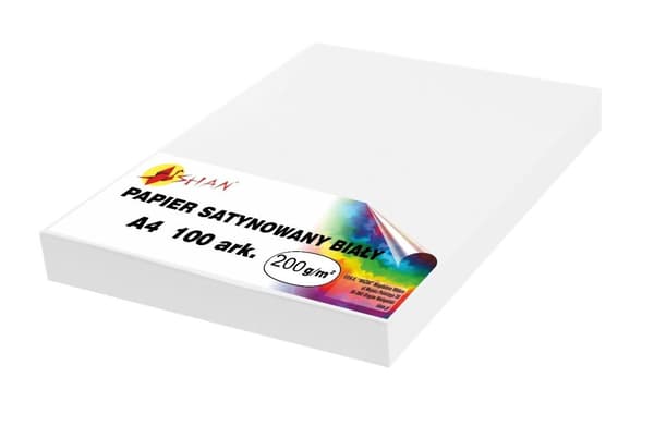 Satinpapir hvid A4 200g 100 ark