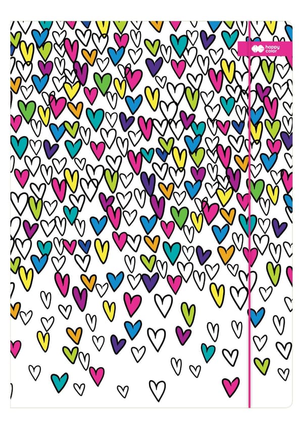 Mappe med elastik A4 My Love hvid Happy Color