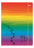 Pikkukuva 1 / 2: Kansio kuminauhalla A4 Miaow sateenkaari Happy Color