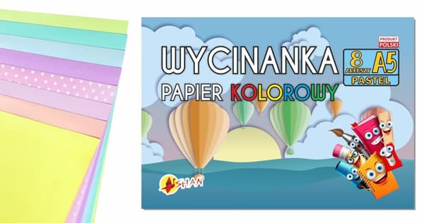 Kiiltävä paperi muistivihko leikkauksiin Pastel A5 8k Shan