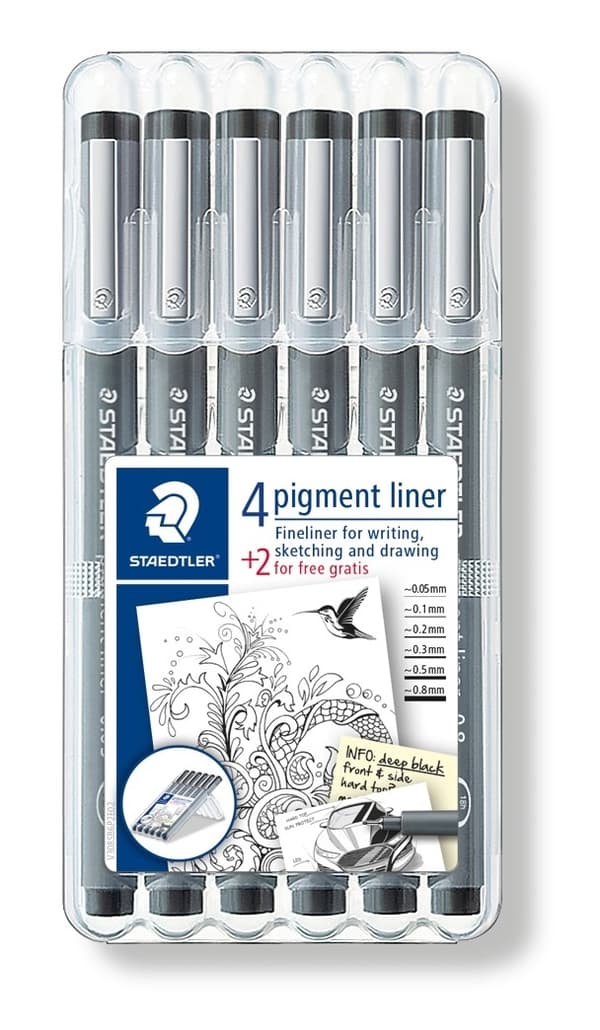 Pigment Liner penne 6 stk Staedtler