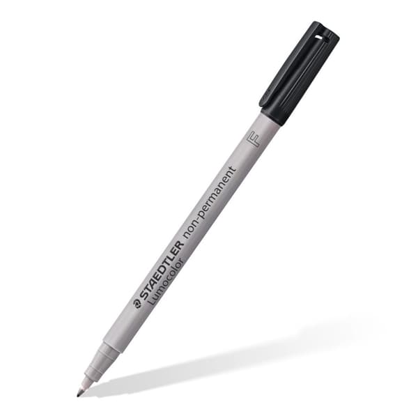 Vaskbar Folie Marker F Sort Lumocolor Staedtler