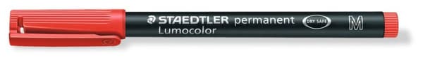 Permanent Folie Marker M röd Lumocolor Staedtler