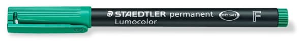 Pysyvä foliomerkki F Vihreä Lumocolor Staedtler