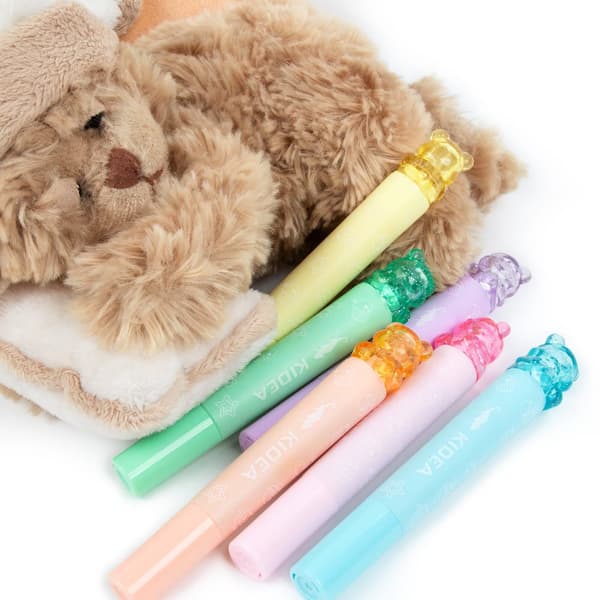Kidea Bears Dobbeltsidet tusch med stempler 6 stk.