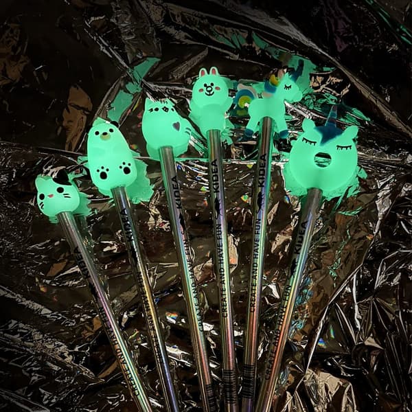 Kidea Glow in the Dark blyanter 2 stk. blære