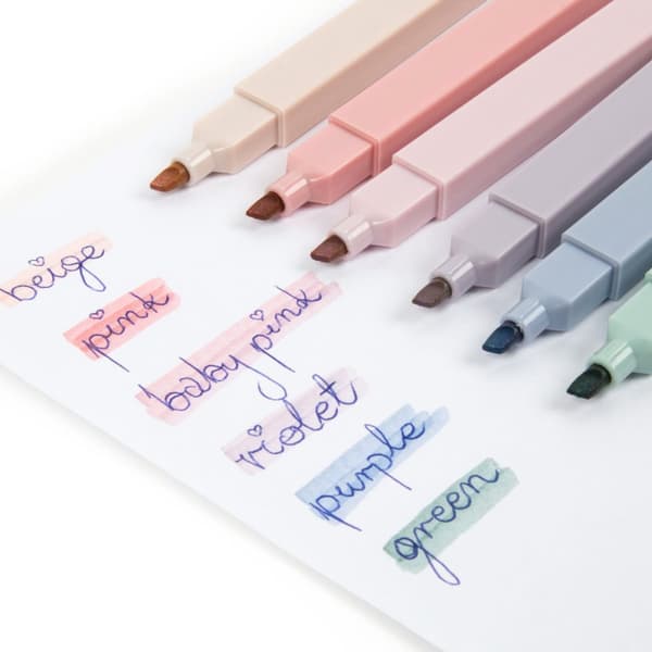 Kidea Cream Geometric Highlighters 6 stk.