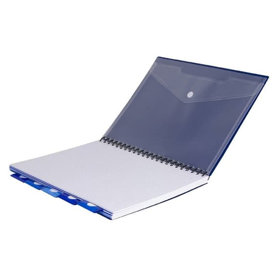 Spiral notesbog A4 100 ark Patio Coolpack 5 faner marineblå