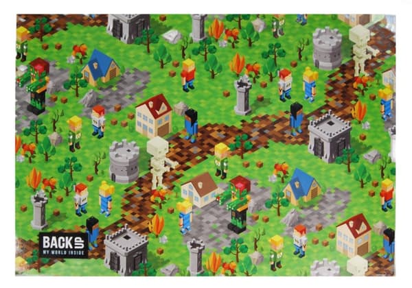 Dubbelsidig skolbänksmatta Pixele Miasto 6 A 61 Backup