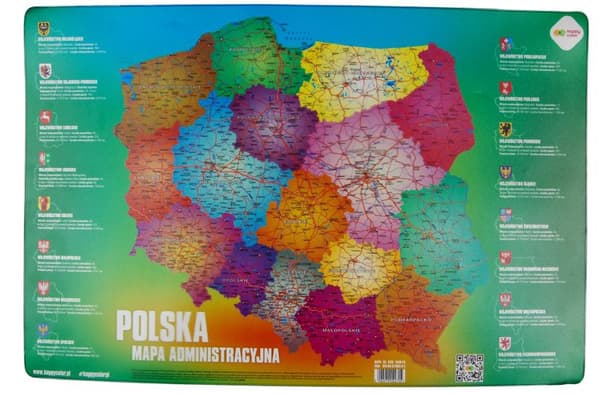 Glad färg polsk administrativ karta Skrivbordsmatta