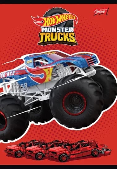 Notebook A5 16k galler laminerad Hot Wheels Monster Truck mix Unipap