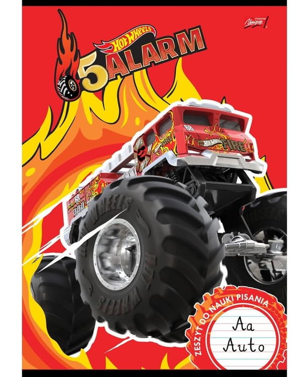 Notesbog til at lære at skrive A4 32k dobbelt linje to-farve lamineret Hot Wheels Monster Truck mix Unipap