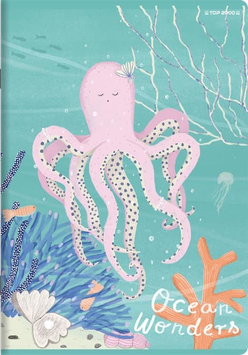 Notebook A5 32k dobbelt linje farve Ocean Wonders Top2000