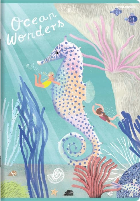 Notebook A5 32k dobbelt linje farve Ocean Wonders Top2000