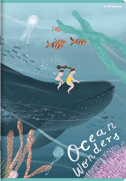 Notebook A5 32k dobbelt linje farve Ocean Wonders Top2000