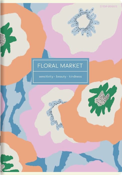 Notebook A5 60k Floradelic Floral Top2000 linje