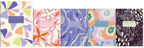 Notebook A5 60k Floradelic Floral Top2000 linje