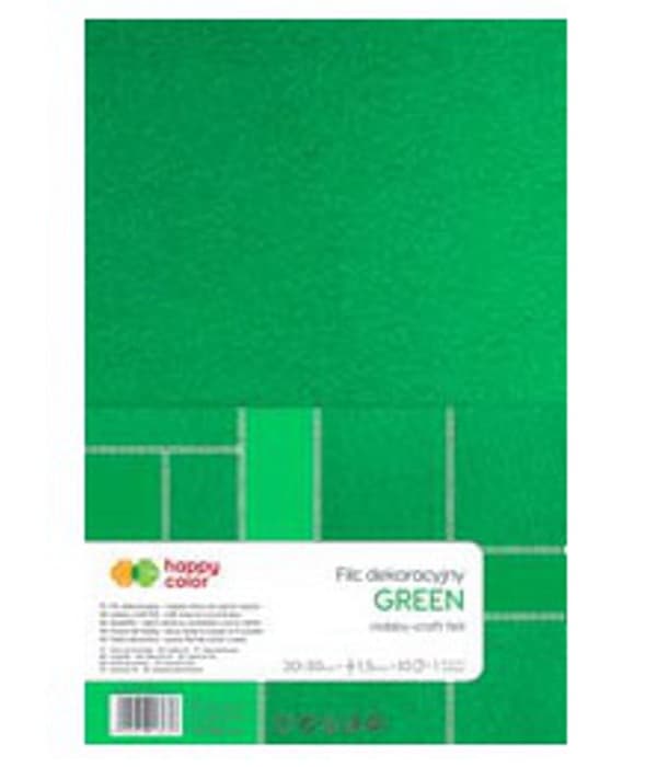 Huopa koristeeksi vihreä 10 arkkia 20x30cm Happy Color