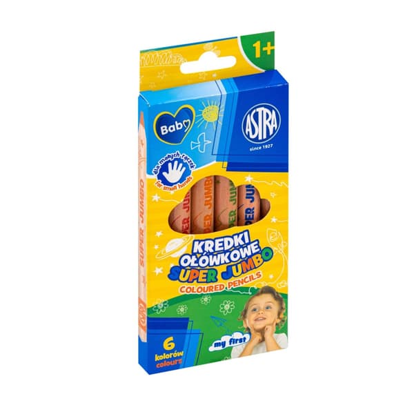 Super Jumbo blyant farveblyanter 6 farver Astra