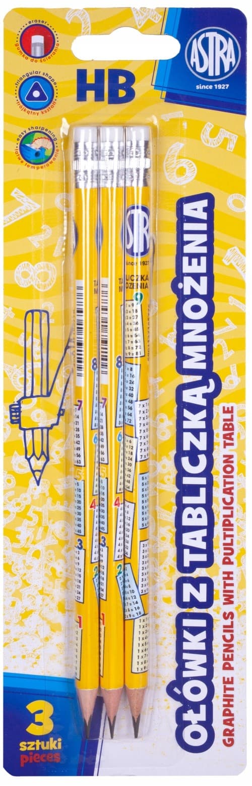 Penna med multiplikationstabell 3 st blister Astra