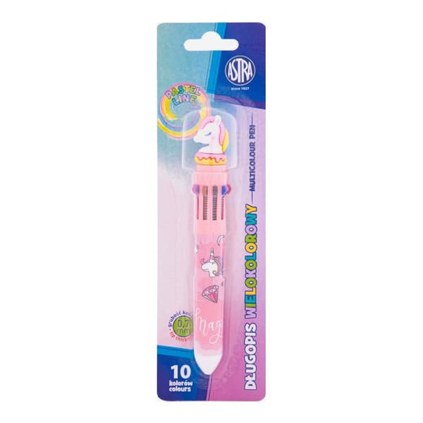 Monivärinen kynä 10in1 Unicorn Pastel Line Astra