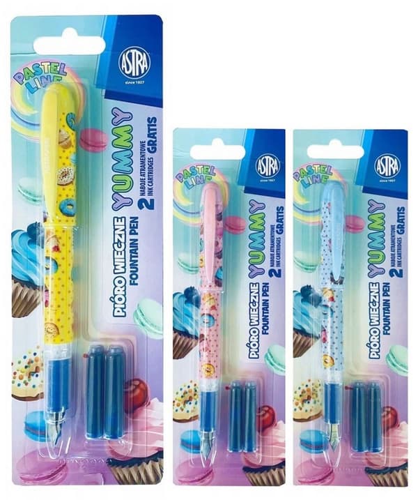 Reservoarpenna + 2 patroner Pastel Line Yummy blister Astra