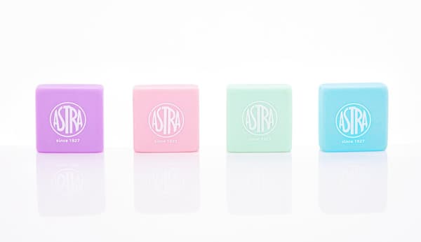 Pastel Line fyrkantigt suddgummi, pastell, 4 st, blister, Astra